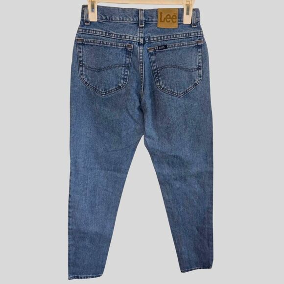 Vintage Lee Jeans 90s High Rise Tapered Denim Women's Size 7 Medium Wash - Picture 3 of 9